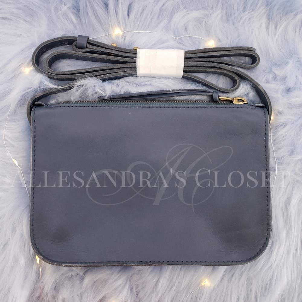 MADEWELL The Simple Vachetta Leather Crossbody Bag Blue NWT Gift Christmas